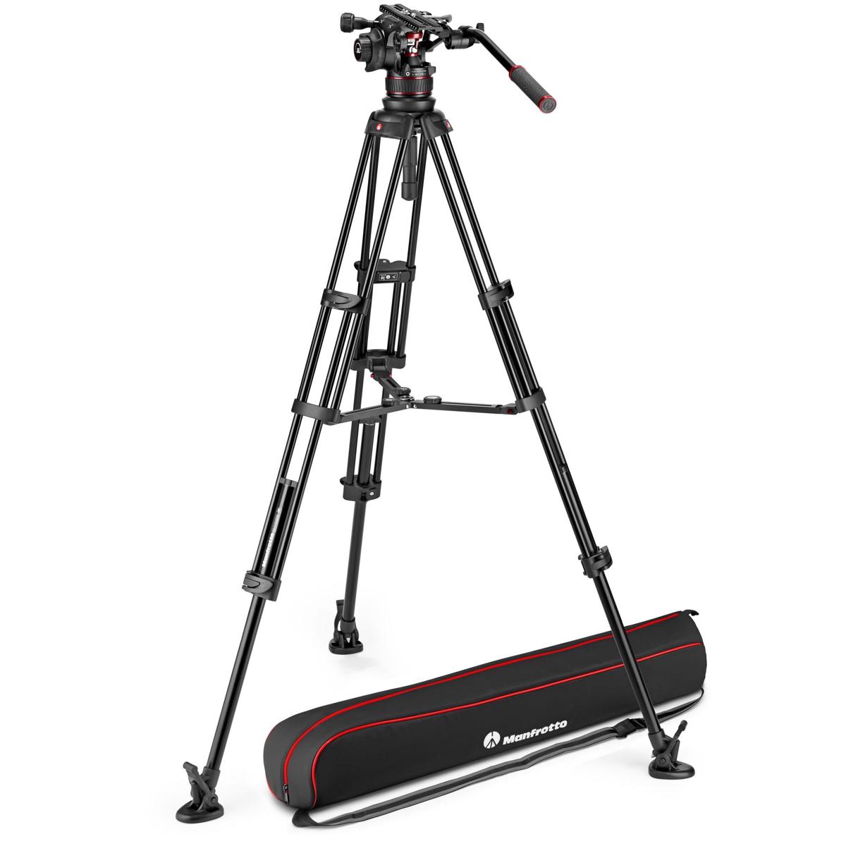 

Manfrotto 3-Section Al Twin Leg Tripod w/Nitrotech 612 Head & Mid-Level Spreader