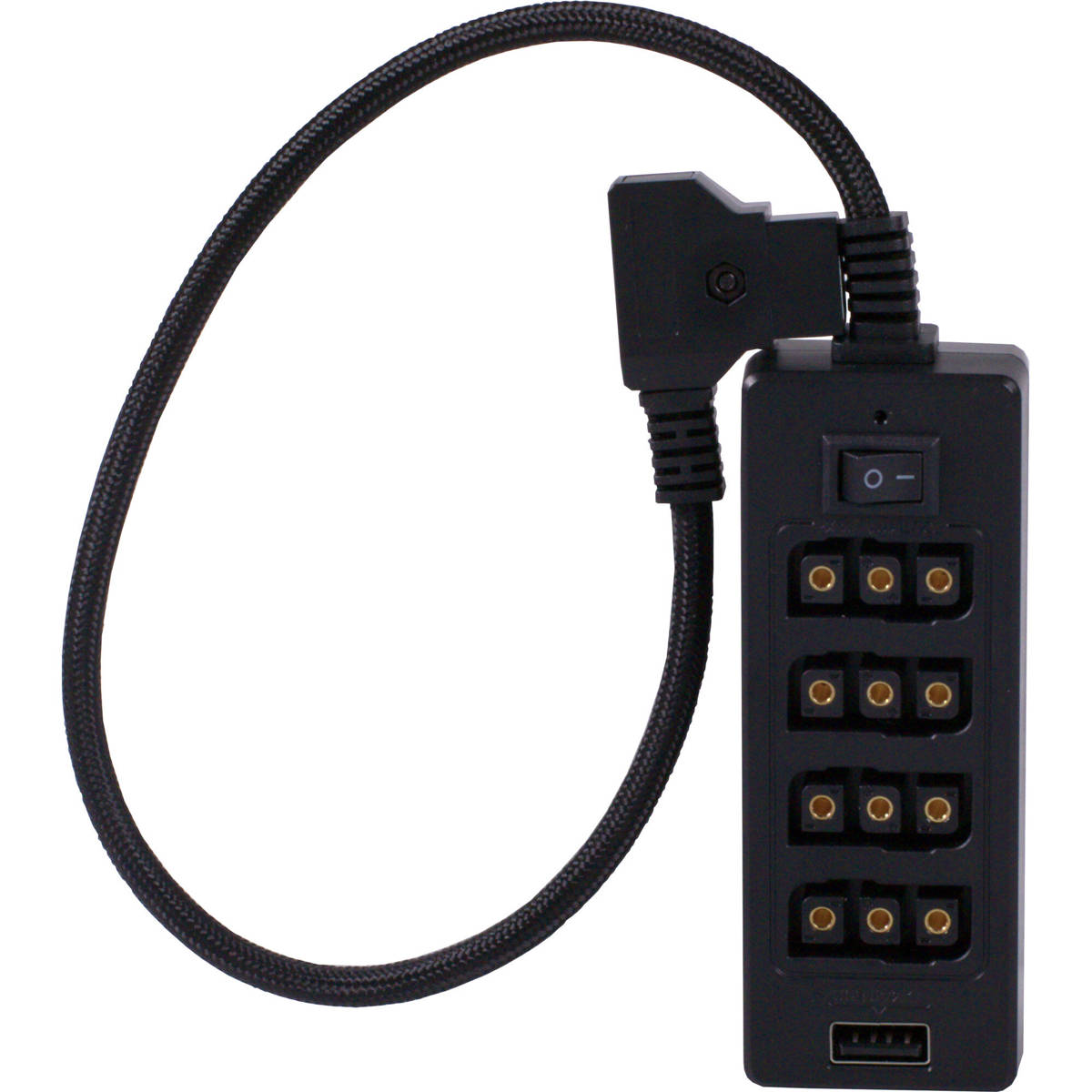 

Blackhawk Cables D-Tap to 4-Port D-TAP Hub with Power Switch, Black