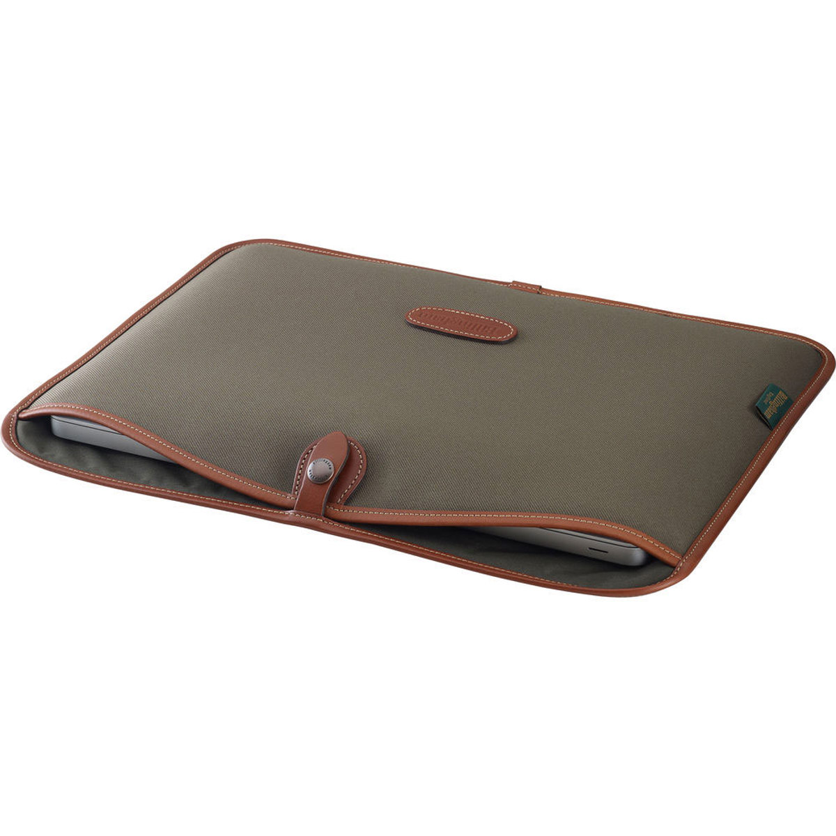 

Billingham Slip Case for 15" Laptops, Sage FiberNyte with Tan Leather Trim