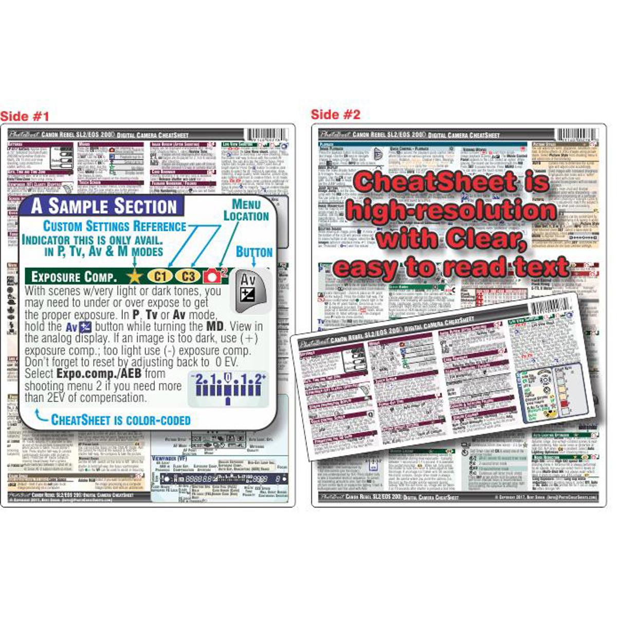 

PhotoBert Photo CheatSheet Canon Digital Rebel SL2/200D DSLR