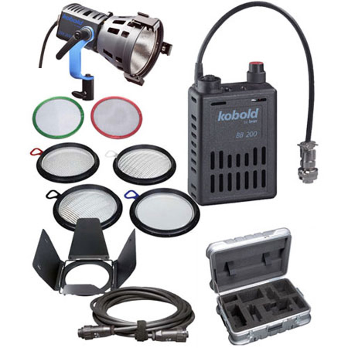 

Bron Kobold DW 200 Par DC Flight Kit, Scrims and Case