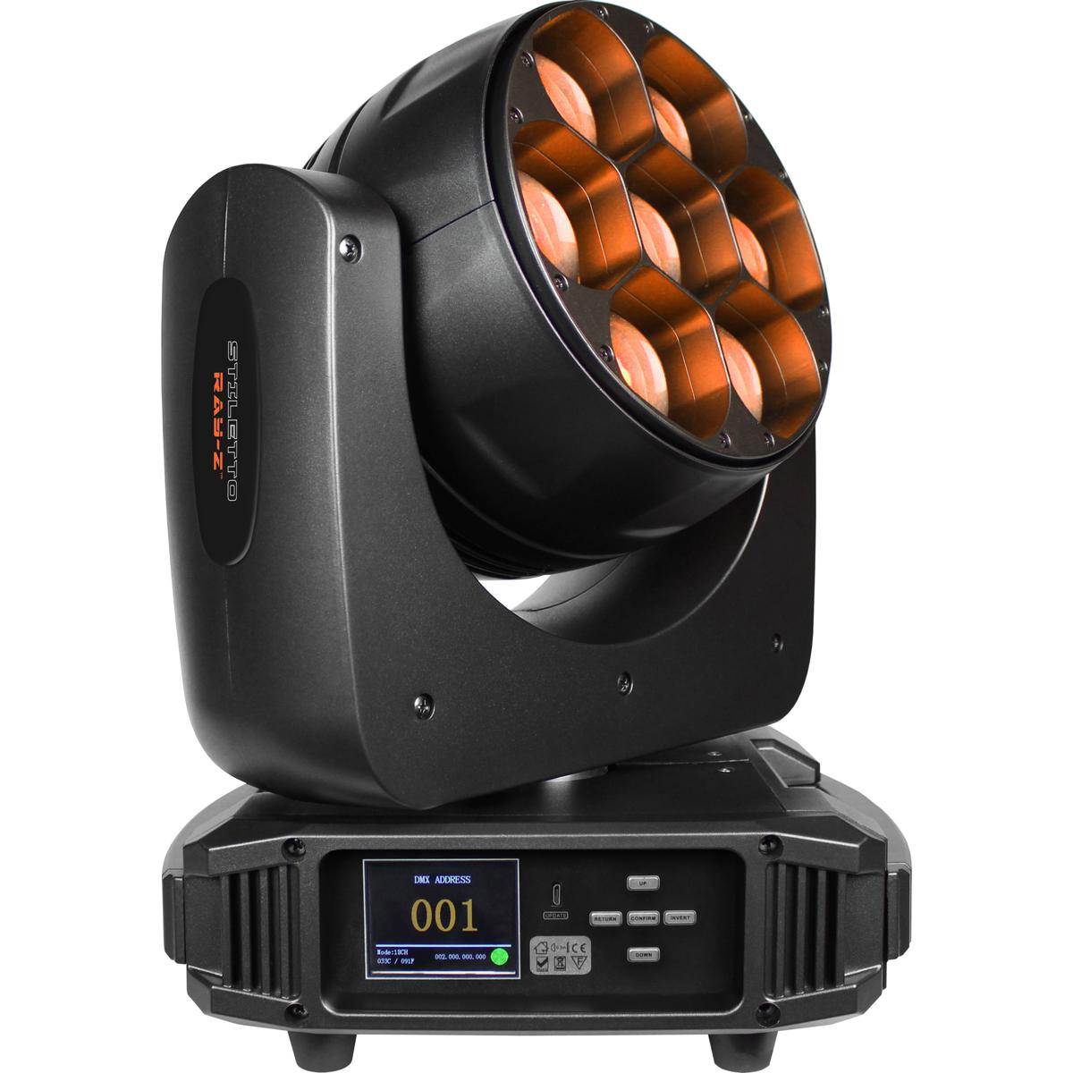 

Blizzard Lighting Stiletto Ray-Z 7x 40W Osram Ostar 4-in-1 RGBW Moving Head