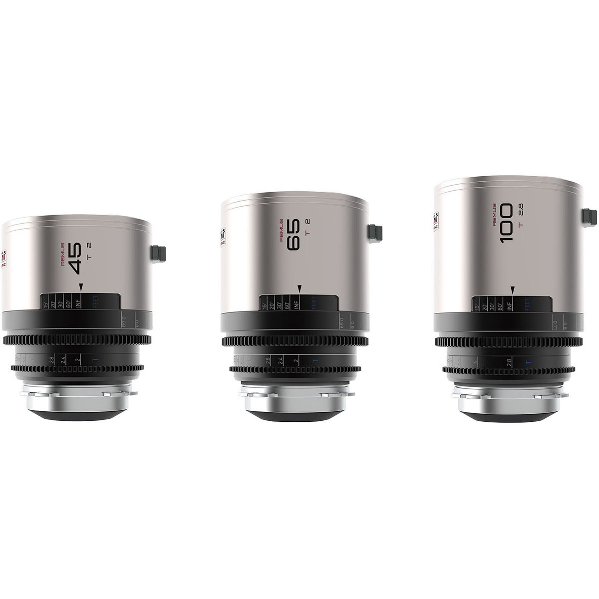 

BLAZAR LENS Remus 45/65mm T2.0 & 100mm T2.8 1.5x Anamorphic 3-Lens Kit, PL Mount Amber Flare