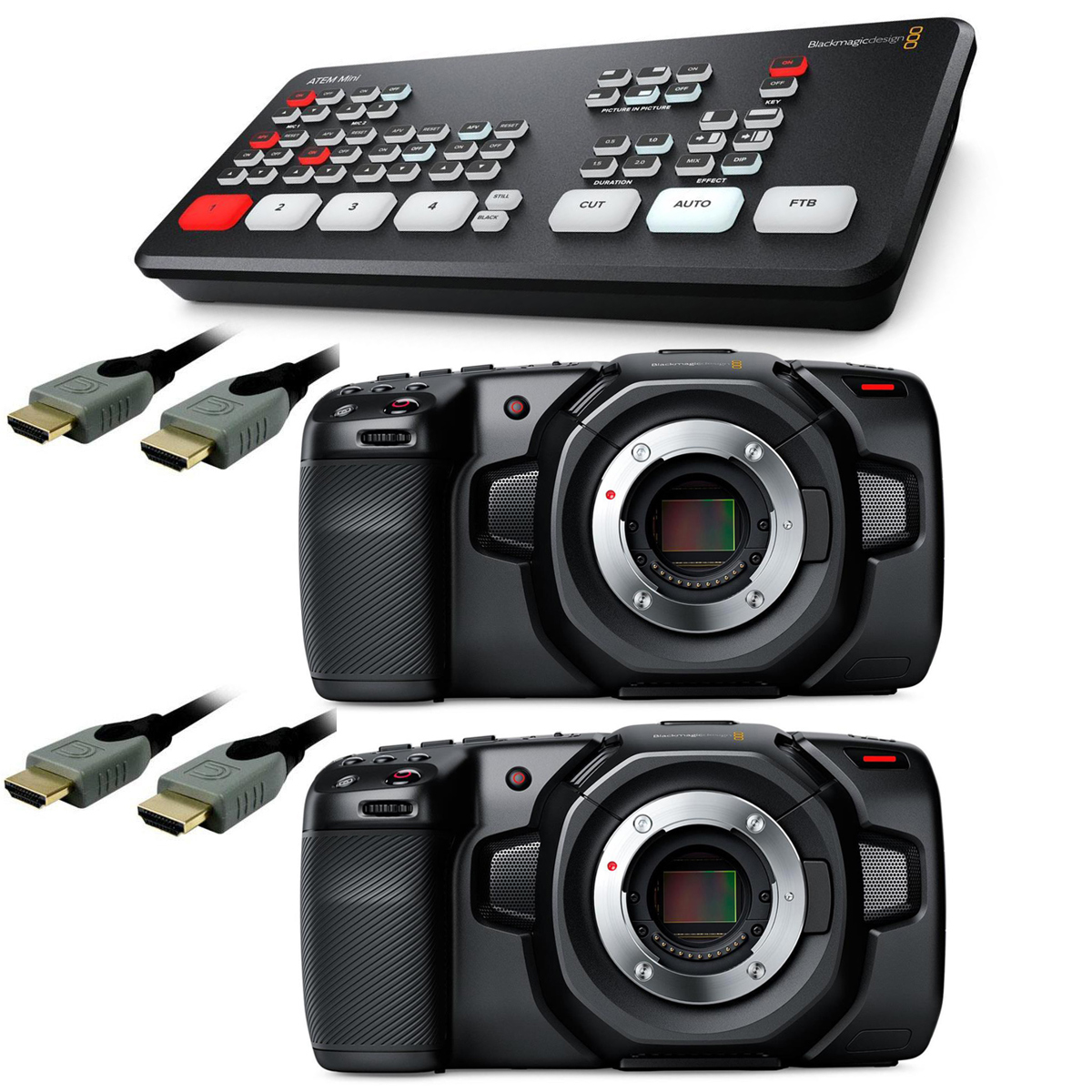 

Blackmagic Design Blackmagic ATEM Mini Live Production Switcher With 2x Blackmagic Cinema Camera