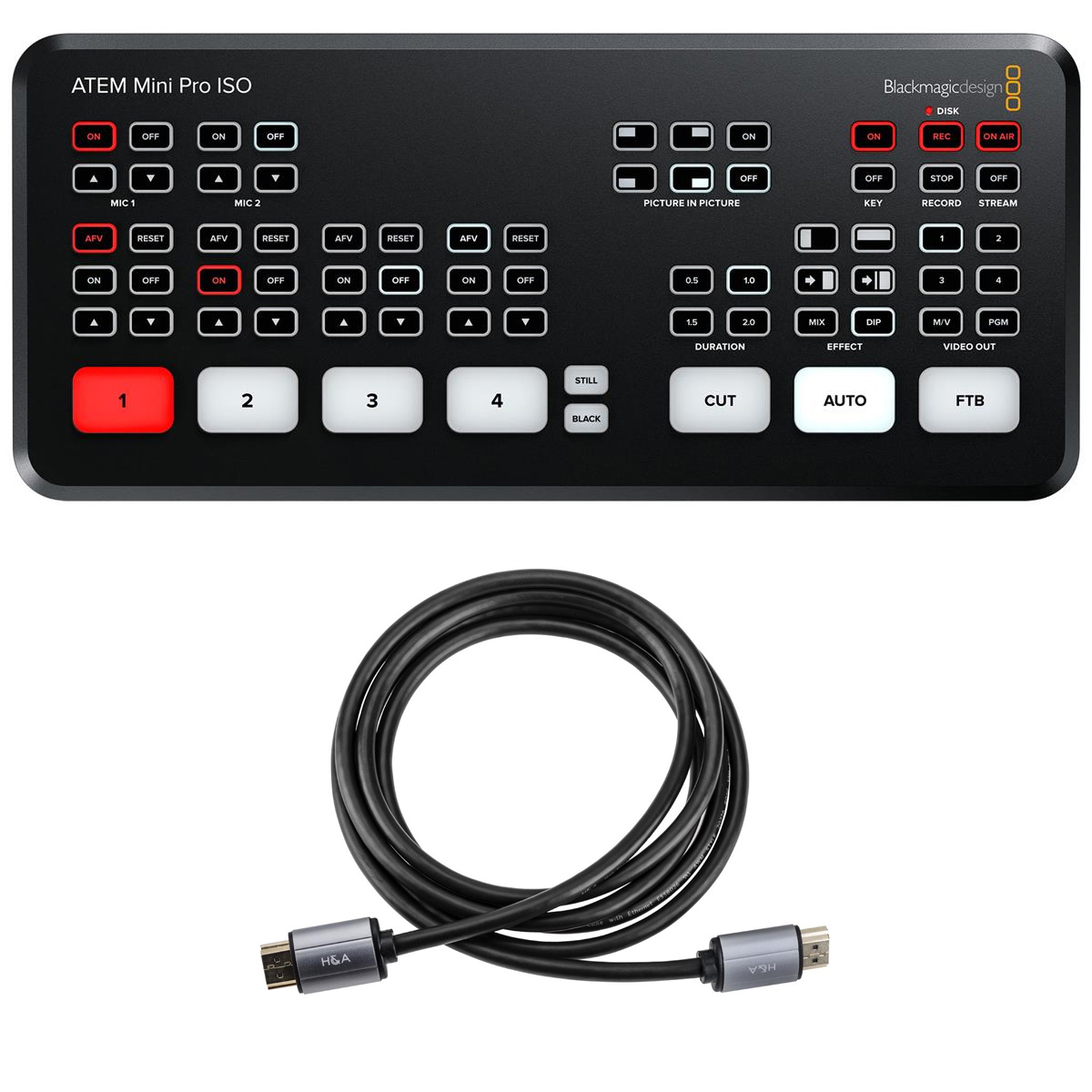 

Blackmagic Design ATEM Mini Pro ISO HDMI Live Stream Switcher, w/6' HDMI Cable