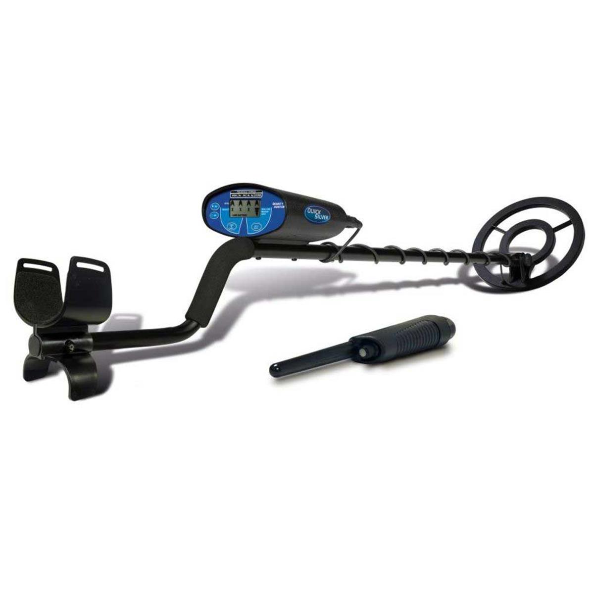 

Bounty Hunter Quick Silver Metal Detector, 8" Coil, Pinpointer & Bag, 6.6kHz