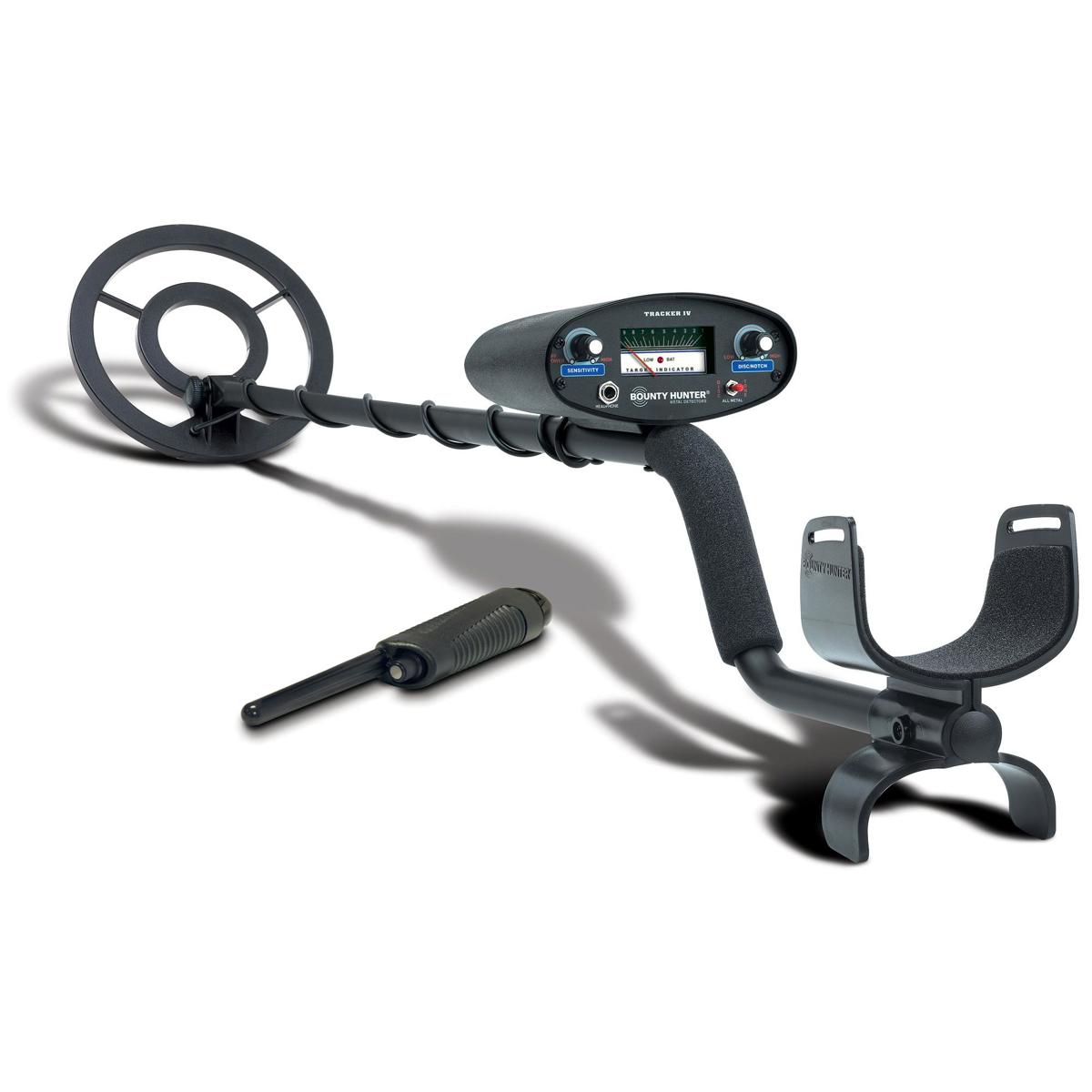 

Bounty Hunter Tracker IV Metal Detector, 8" Open Face Coil & Pinpointer, 6.5 kHz