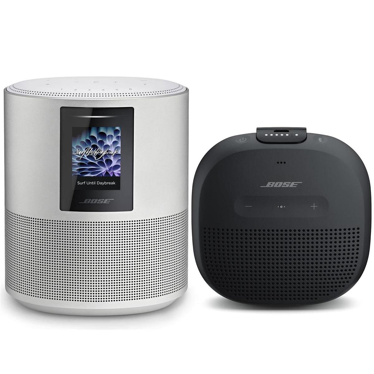 Bose Home 500 Wireless Speaker with Amazon Alexa,Luxe Silver W/Bluetooth Speaker -  795345-1300 E