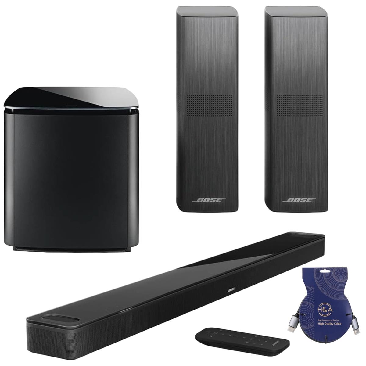 Bose Smart Ultra Dolby Atmos Soundbar, Black w/Bass Module 700 & 2x Speakers 700 -  882963-1100 K2