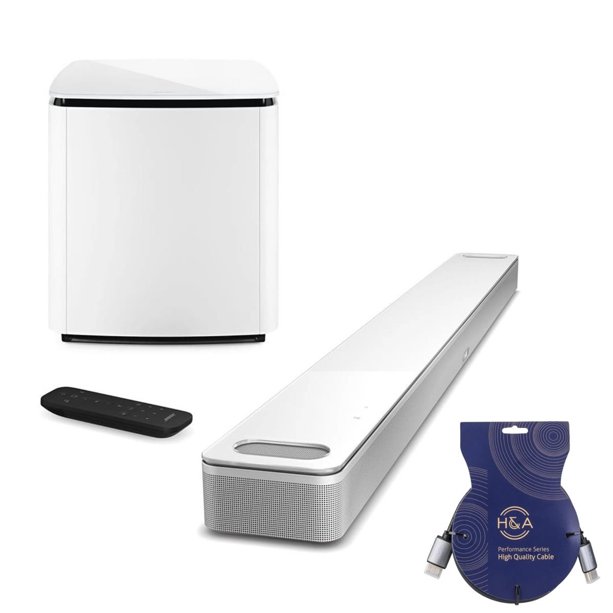 Bose Smart Ultra Dolby Atmos Soundbar, White with Bass Module 700 -  882963-1200 K1
