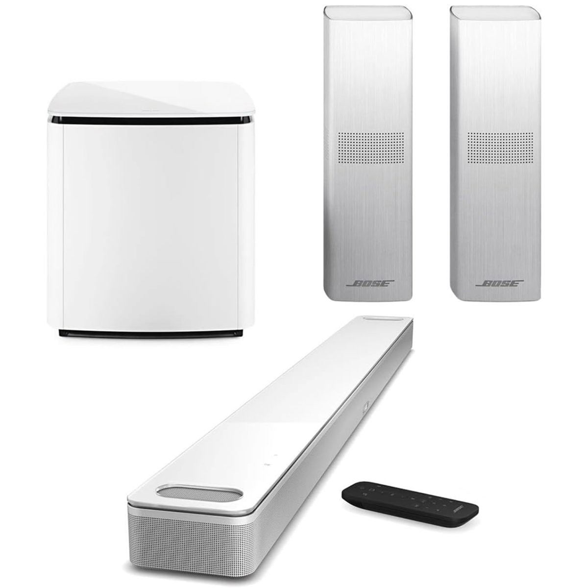 

Bose Smart Ultra Dolby Atmos Soundbar, White w/Bass Module 700 & 2x Speakers 700