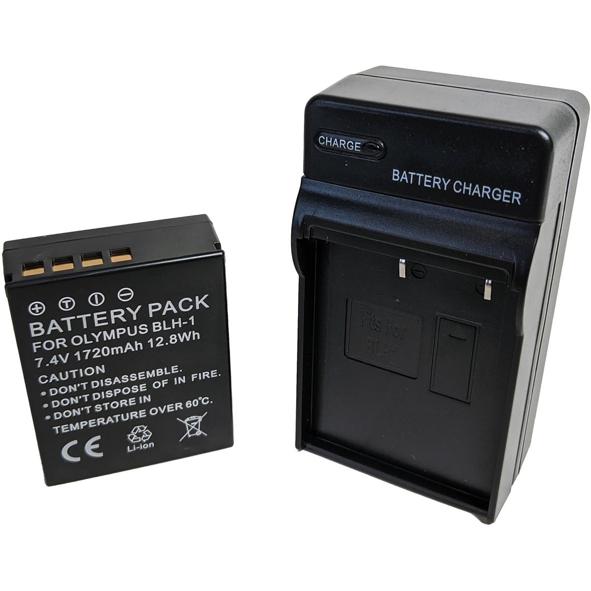 Image of Bescor BLH-1 Battery and Charger Kit for Select Olympus Cameras