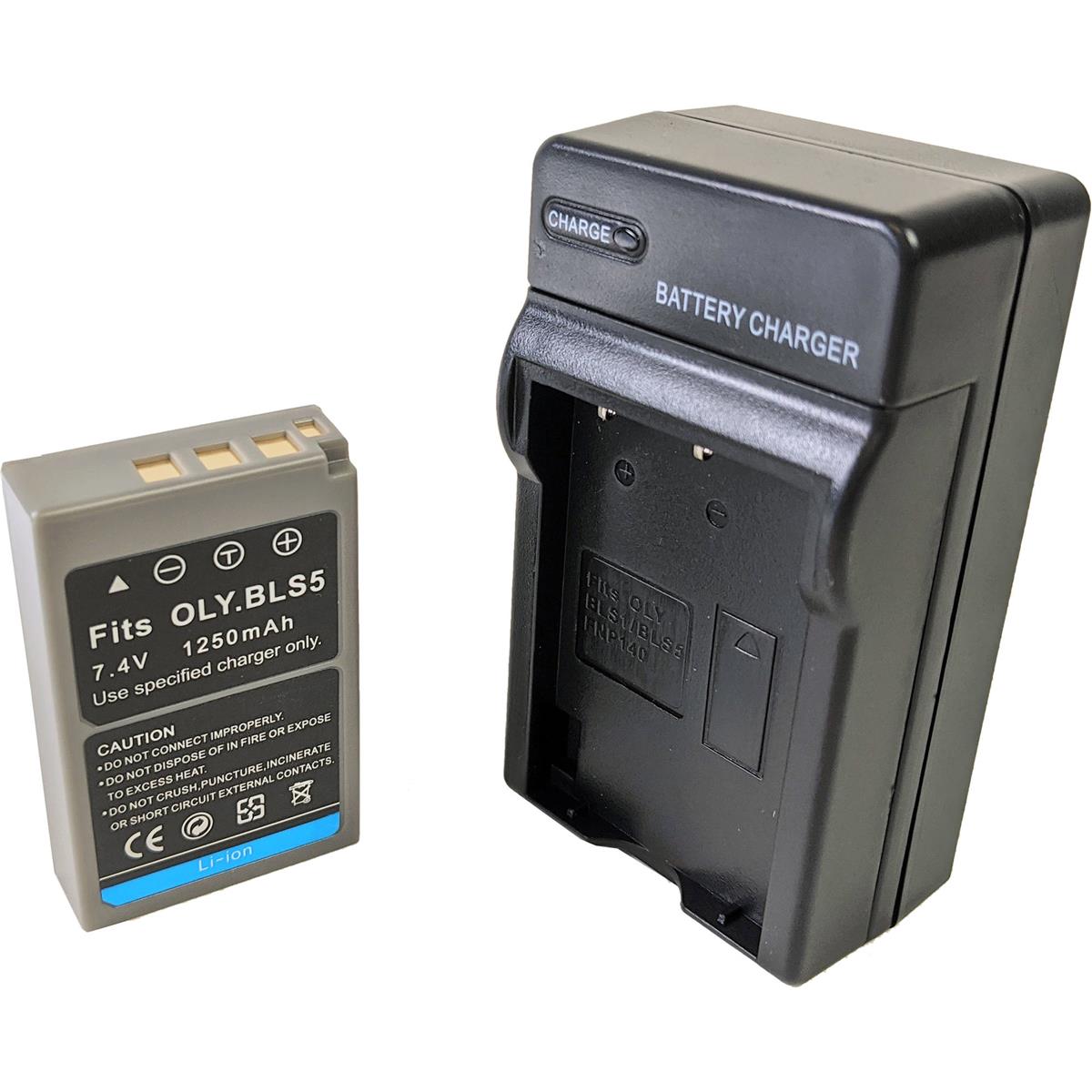 Image of Bescor BLS-50 Battery and Charger Kit for Select Olympus Cameras