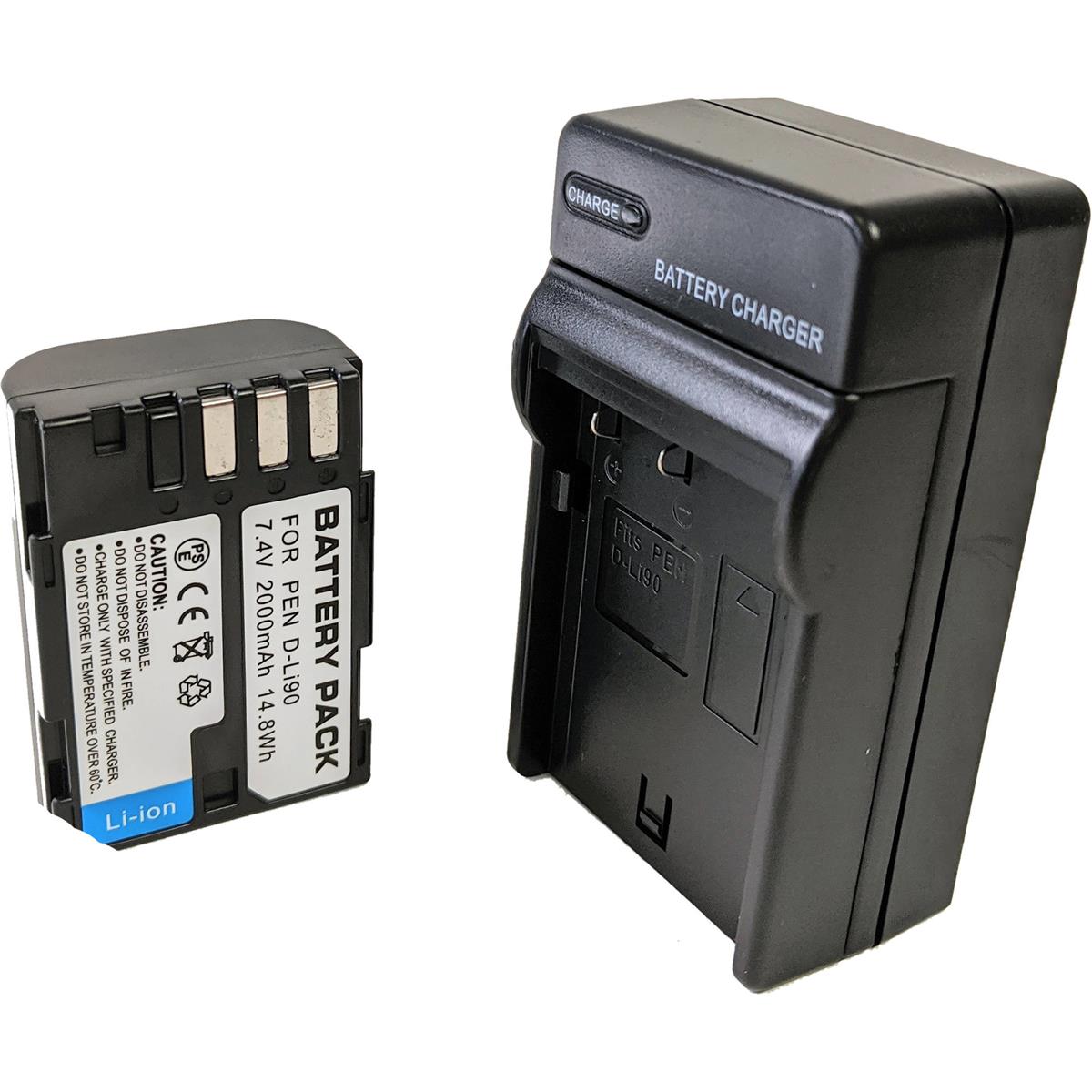 Image of Bescor DLI90E Battery and Charger Kit for Select Pentax Cameras