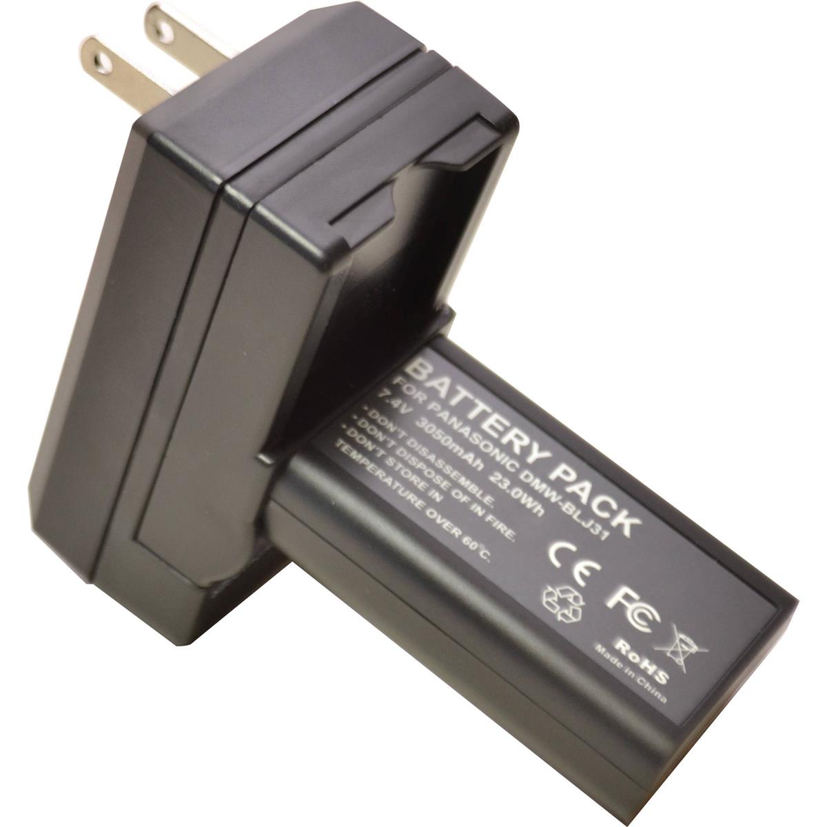 Image of Bescor DMWBLJ31 7.4V 3050mAh Rechargeable Lithium-Ion Battery and Charger