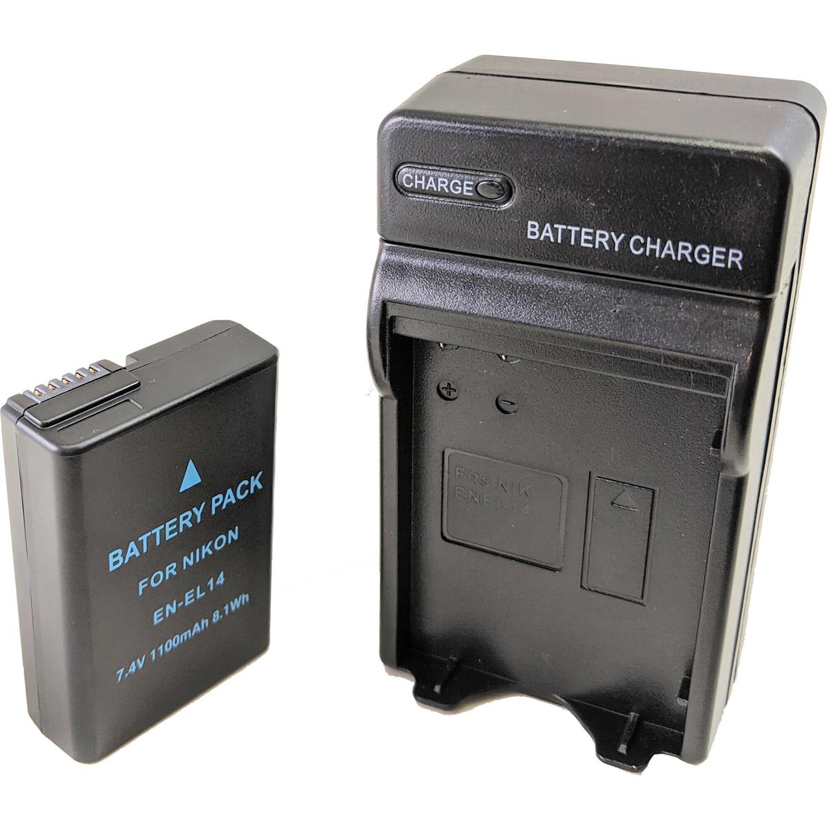 Image of Bescor ENEL14B Battery and Charger for Nikon Camera