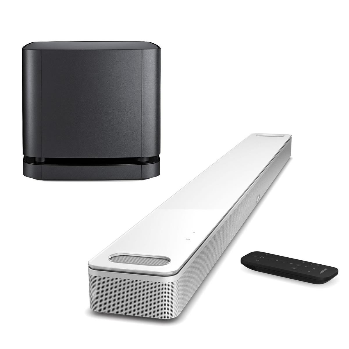 Bose Smart Soundbar 900, White with Bass Module 500 for Soundbar, Black -  863350-1200 C