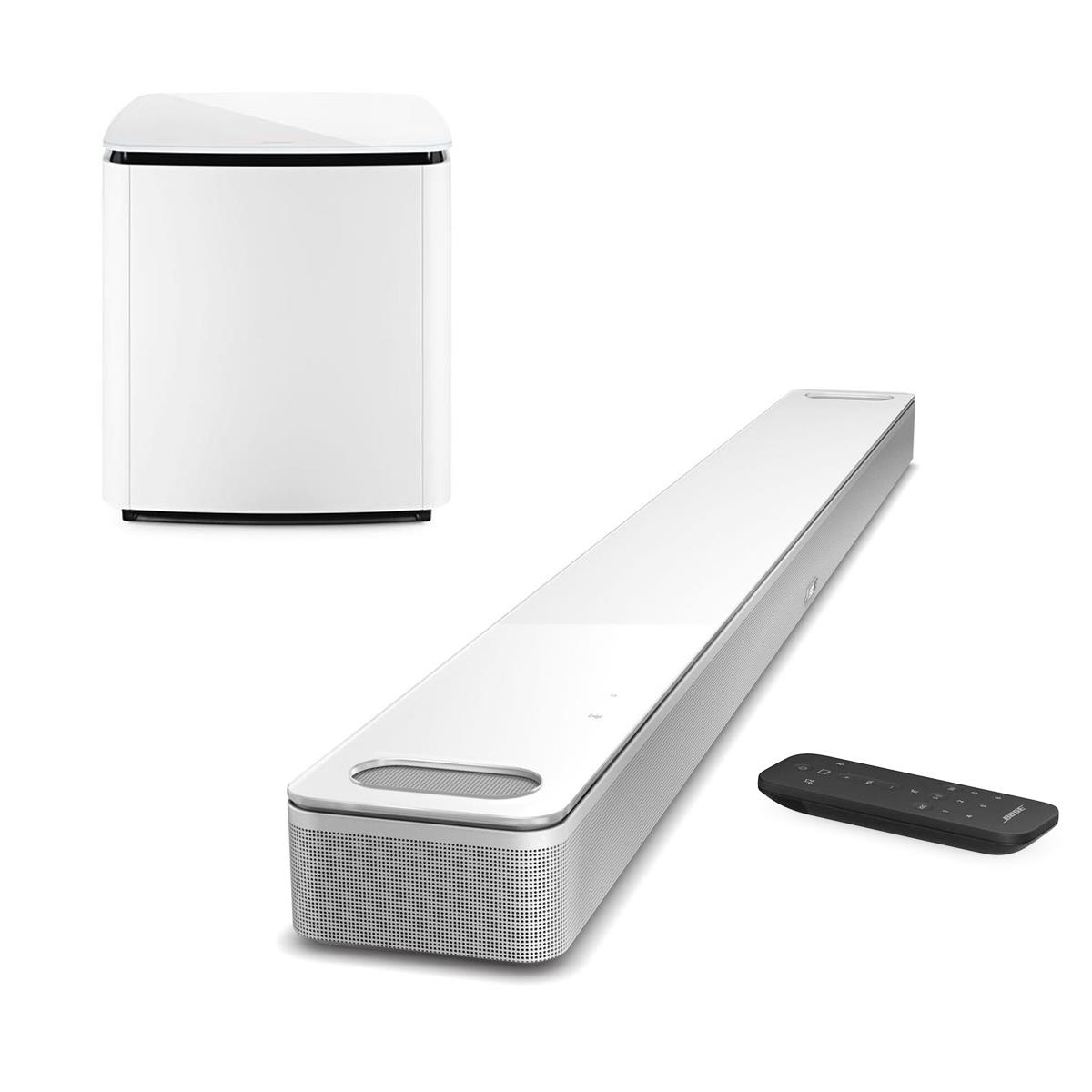 Bose Smart Soundbar 900, White with Bass Module 700 for Soundbar, White -  863350-1200 D