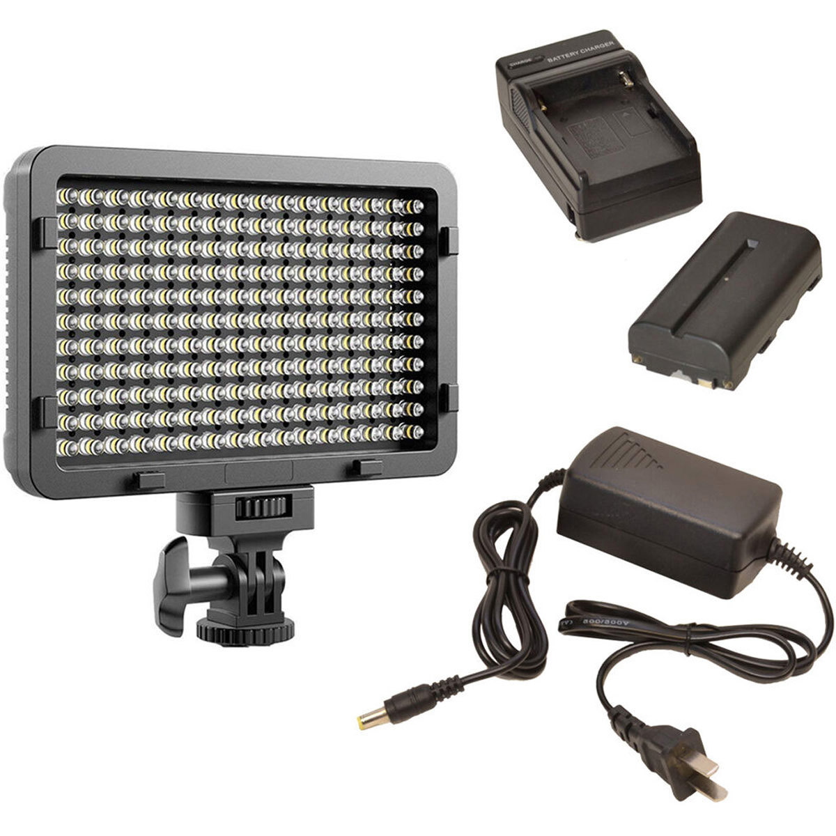 

Bescor WAFFLEAB 300W 176 Daylight Bulb LED On-Cam Light Kit w/Battery,AC Adapter