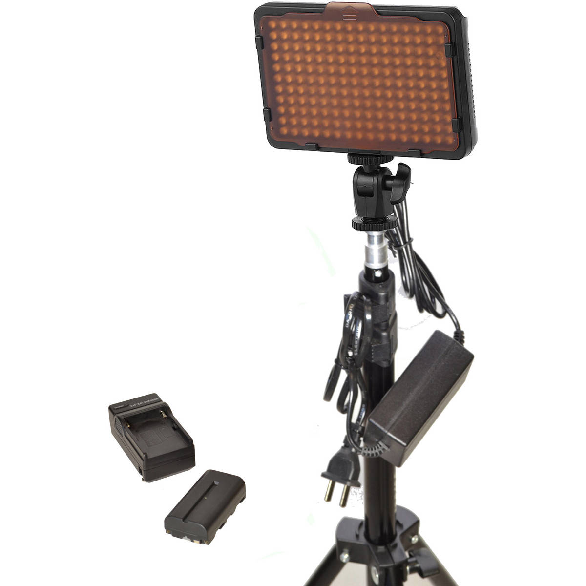

Bescor WAFFLEK Single 300W 176 Bulb LED Studio Light Kit with Battery & Charger
