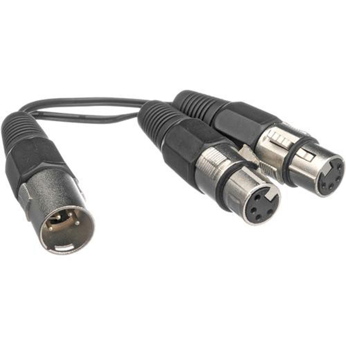 

Bescor 4-pin XLR Male-Dual XLR Female Y Cable 5"