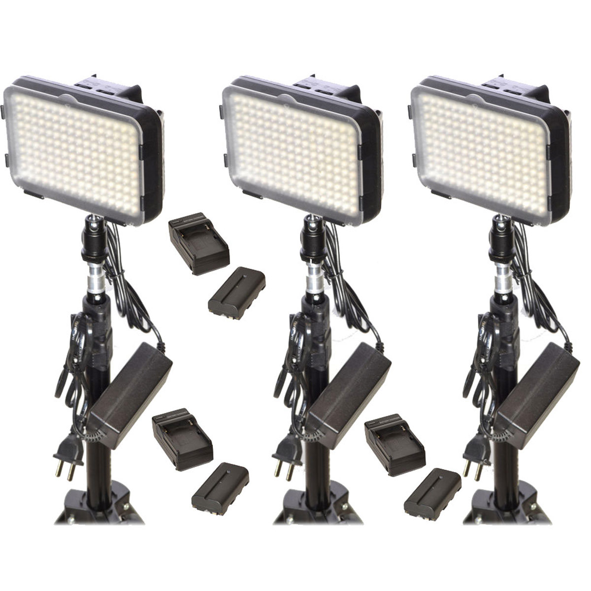 

Bescor XT160 Bi-Color On-Camera LED 3-Light Kit