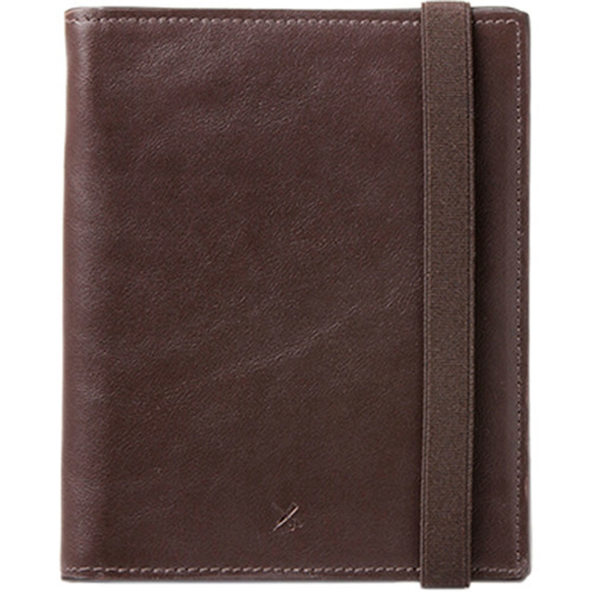 

Barber Shop Fringe Leather Passport and Memory Card Holder, Dark Brown Leather
