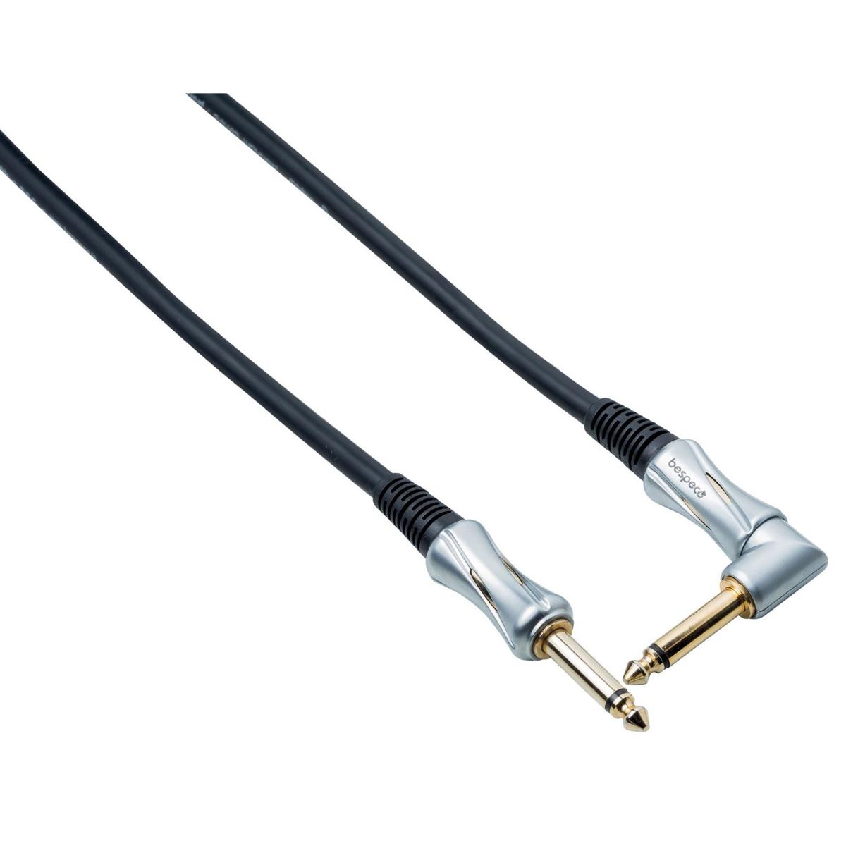 

Bespeco Platinum PT100P 3' 1/4" Male to 1/4" Male Cable, Straight/Right Angle