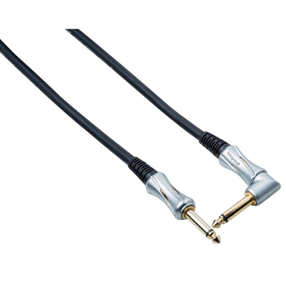 

Bespeco Platinum 30' Guitar Cable, 1/4" Male Straight to 1/4" Male Right Angle