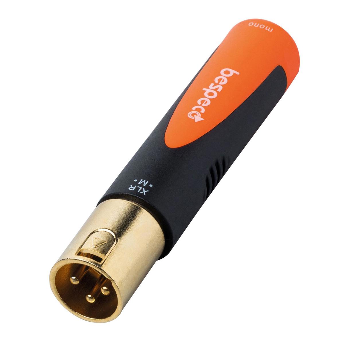 

Bespeco SLAD125 XLR Male to 1/4" Mono Female Adapter, Black/Orange