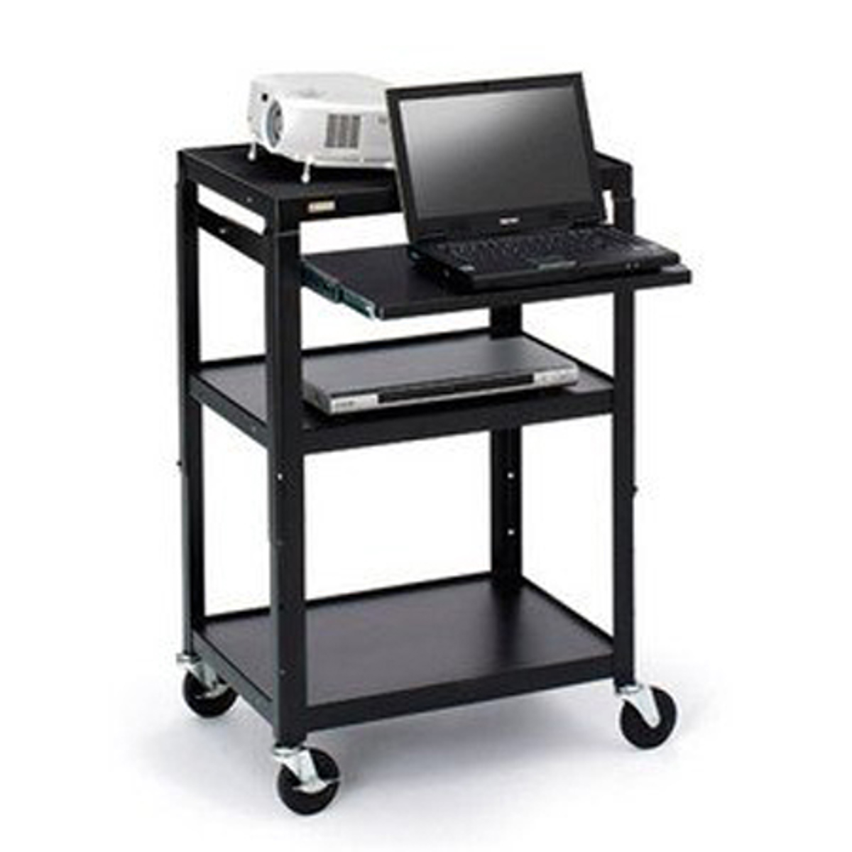 

Bretford 27 - 43" Adjustable AV Cart with 4" Caster and Electrical Unit, Black