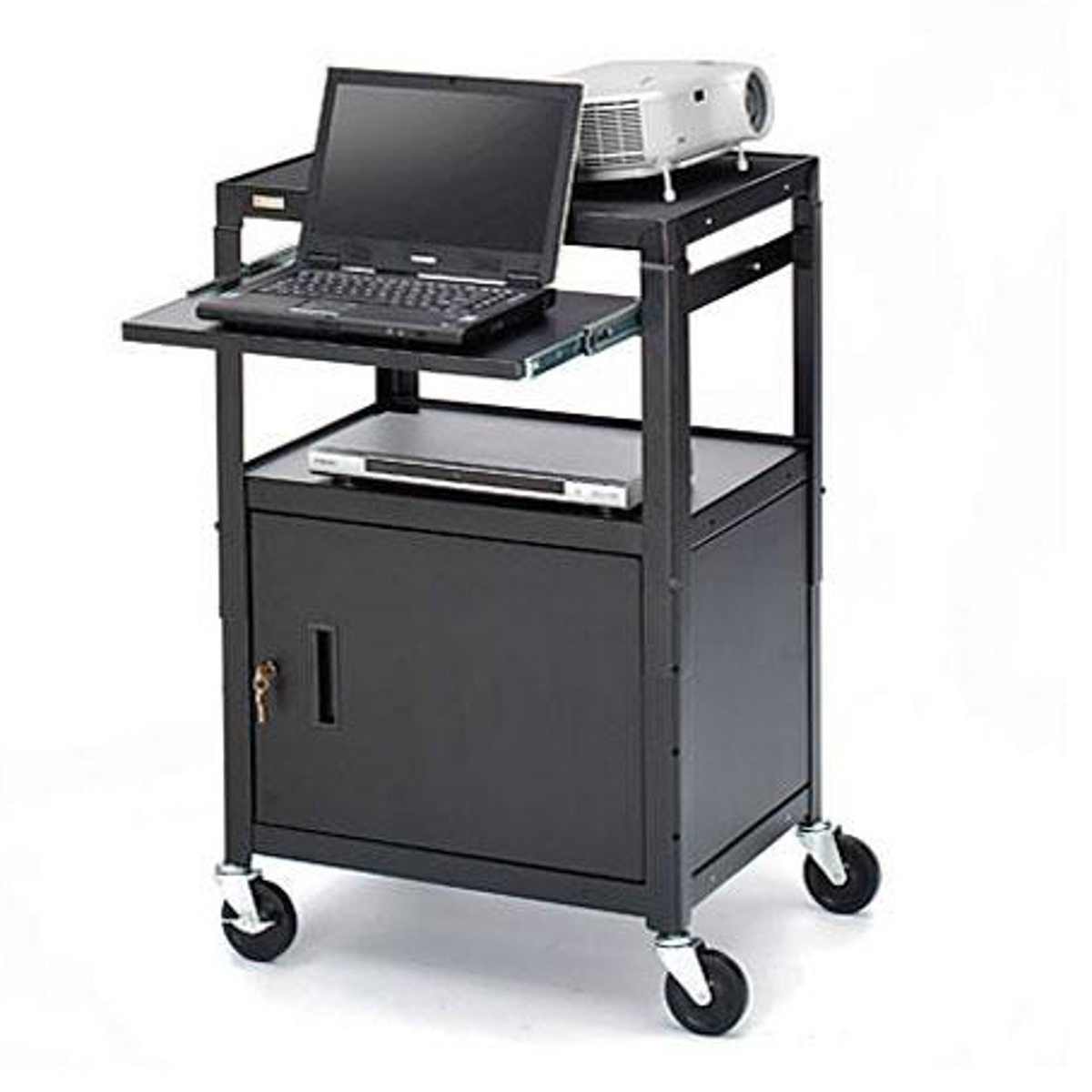 

Bretford 26-42" Adjustable Cabinet Cart with 4" Casters, One Pull-Out Shelf