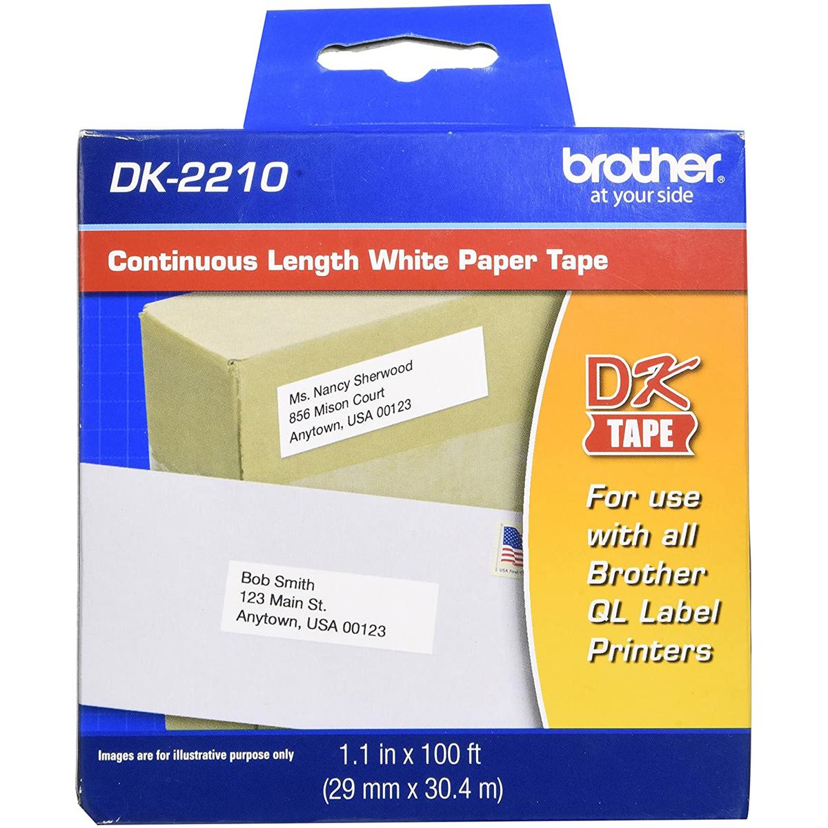 

Brother 1.1" x 100ft Black on White Continuous Length Paper Tape