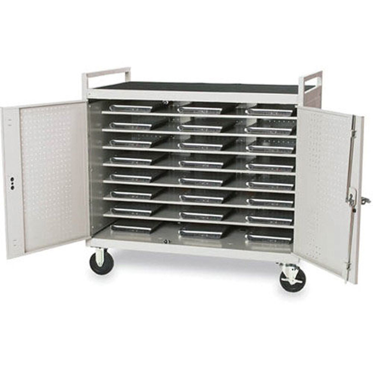 

Bretford Core XL LAP24EBA Storage Cart with Rear Electrical Unit, Gray Mist