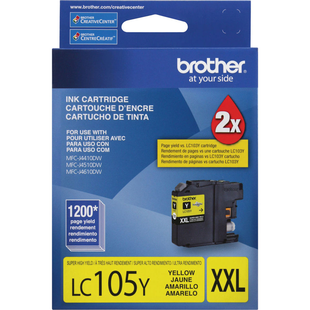 

Brother LC105 Innobella Super High-Yield XXL Ink Cartridge, 1200 Pages, Yellow