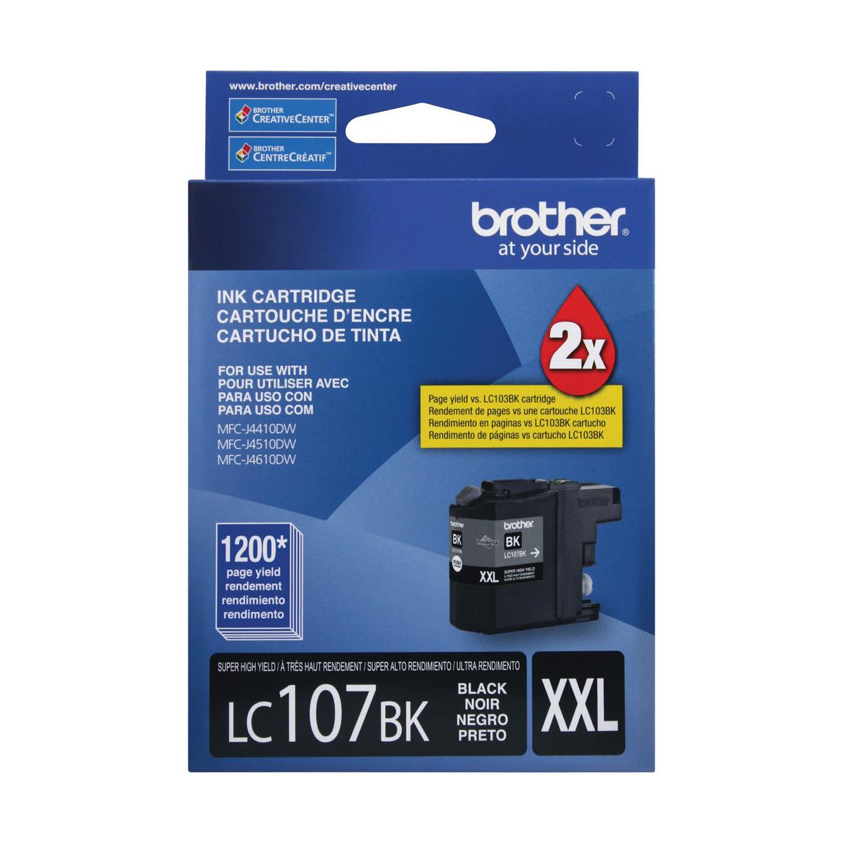 

Brother LC107 Innobella Super High-Yield XXL Ink Cartridge, 1200 Pages, Black