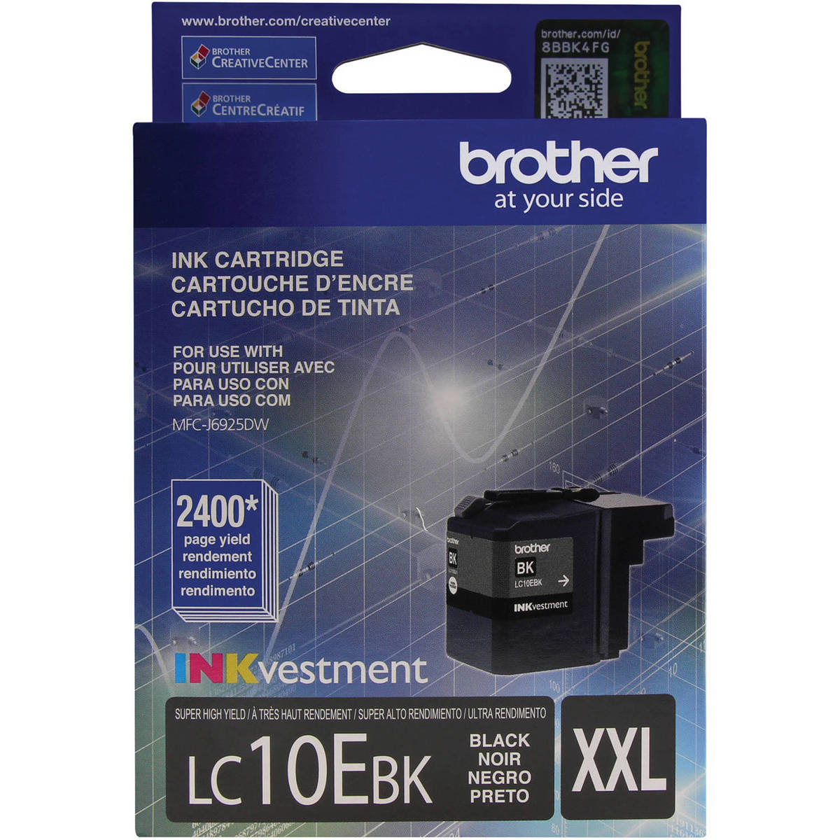 

Brother LC10E INKvestment Super High-Yield Ink Cartridge, 2400 Pages, Black