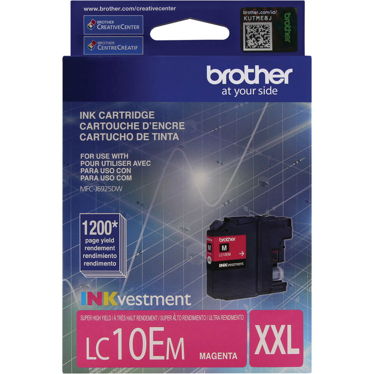 

Brother LC10E INKvestment Super High-Yield Ink Cartridge, 1200 Pages, Magenta