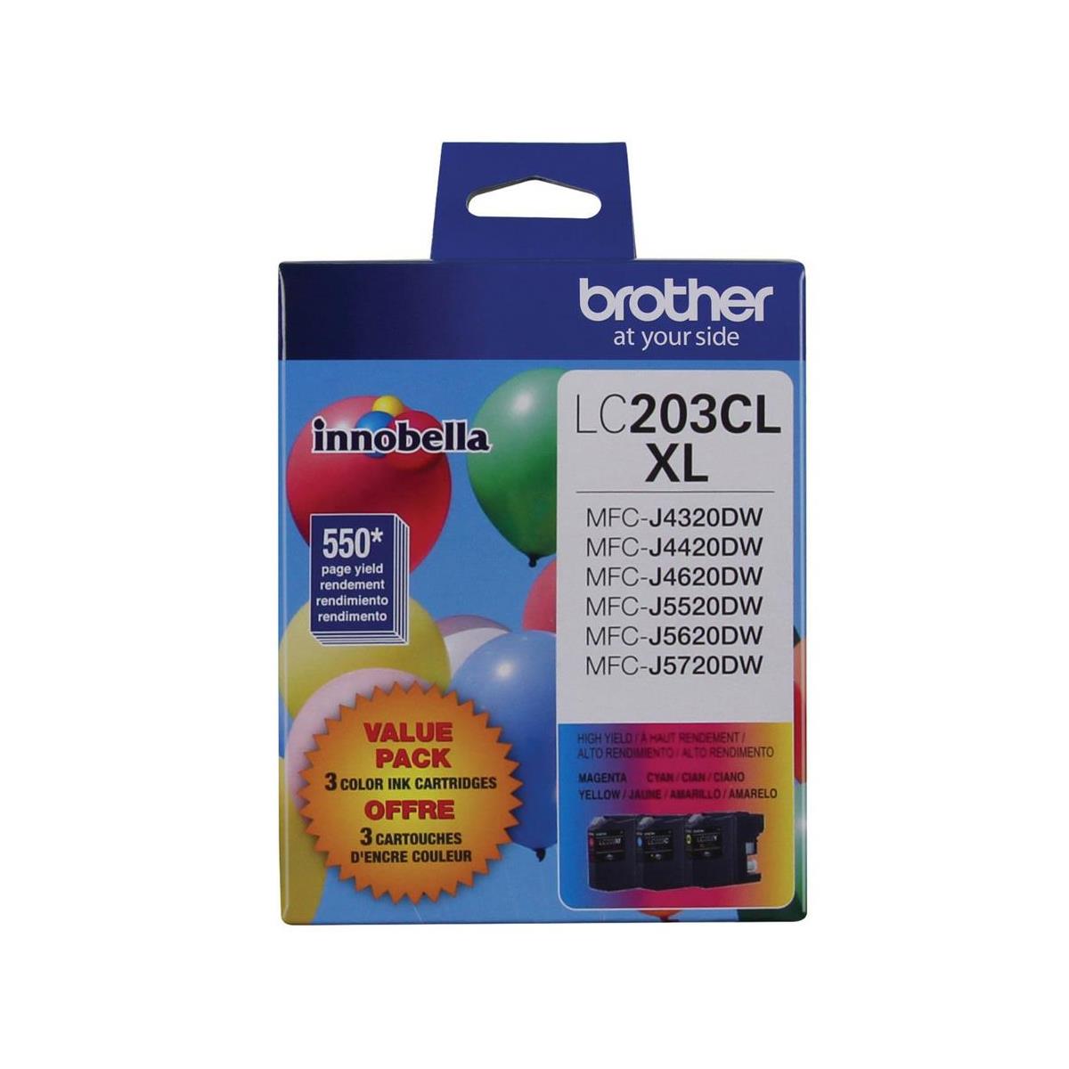 Image of Brother LC2033PKS Innobella High Yield XL Series 3-Color Ink Cartridge Set