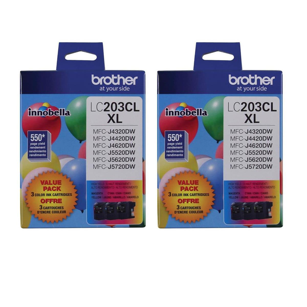 Image of Brother 2X LC2033PKS Innobella High Yield XL Series 3-Color Ink Cartridge Set