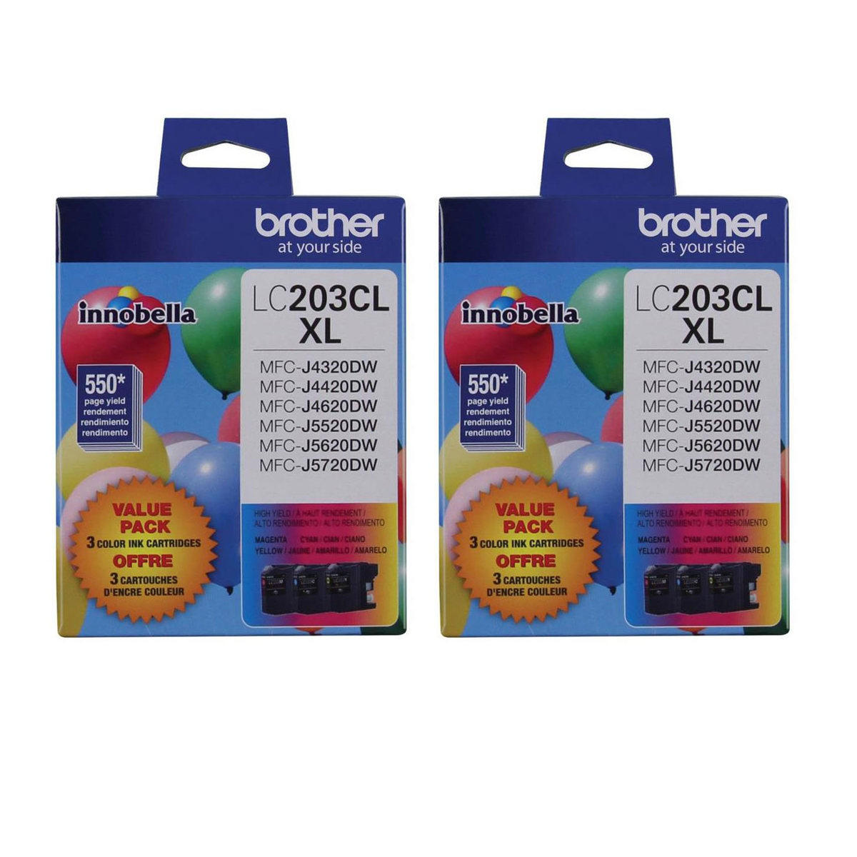 

Brother 2X LC2033PKS Innobella High Yield XL Series 3-Color Ink Cartridge Set