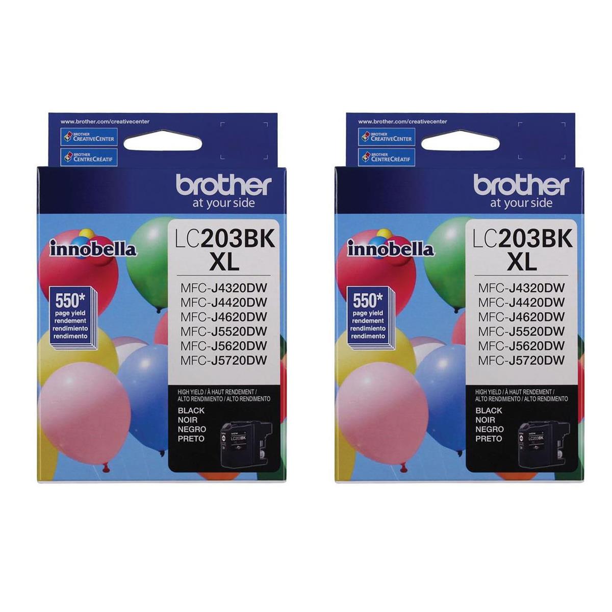 Image of Brother 2 Pack LC203 Innobella High Yield XL Series Black Ink Cartridge