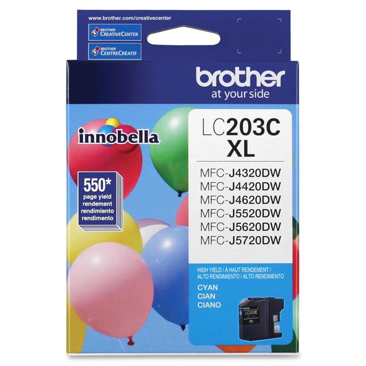 

Brother LC203C Innobella High Yield XL Cyan Ink Cartridge, 550 Pages Yield