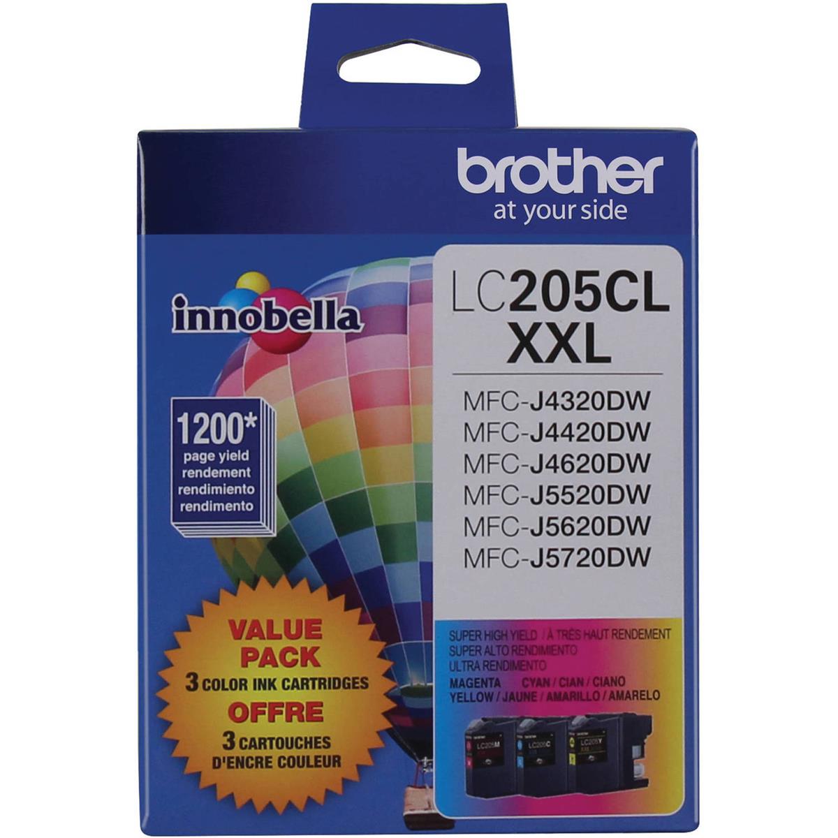Image of Brother LC205 Innobella Super High-Yield XXL 3-Color Ink Cartridges Set