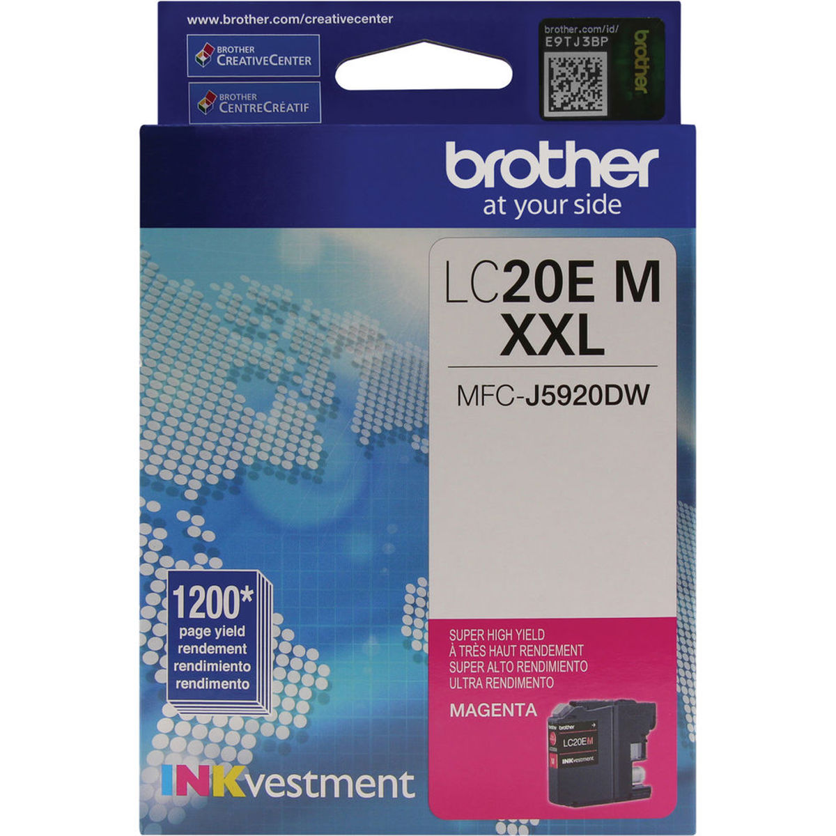 

Brother LC20E INKvestment Super High-Yield Ink Cartridge, 1200 Pages, Magenta