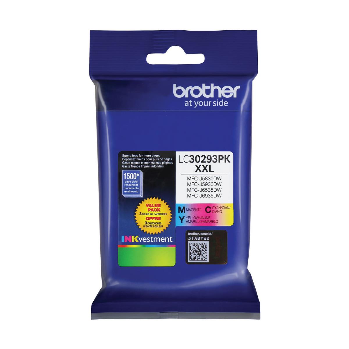 Image of Brother Cyan/Magenta/Yellow Super High Yield INKvestment Ink Cartridge