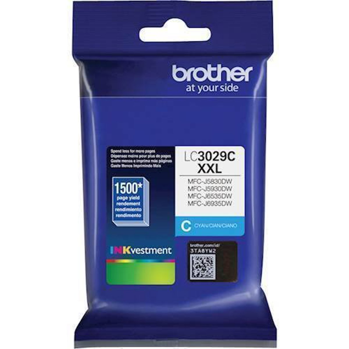 Image of Brother LC3029 XXL INKvestment Super High-Yield Cyan Ink Cartridge