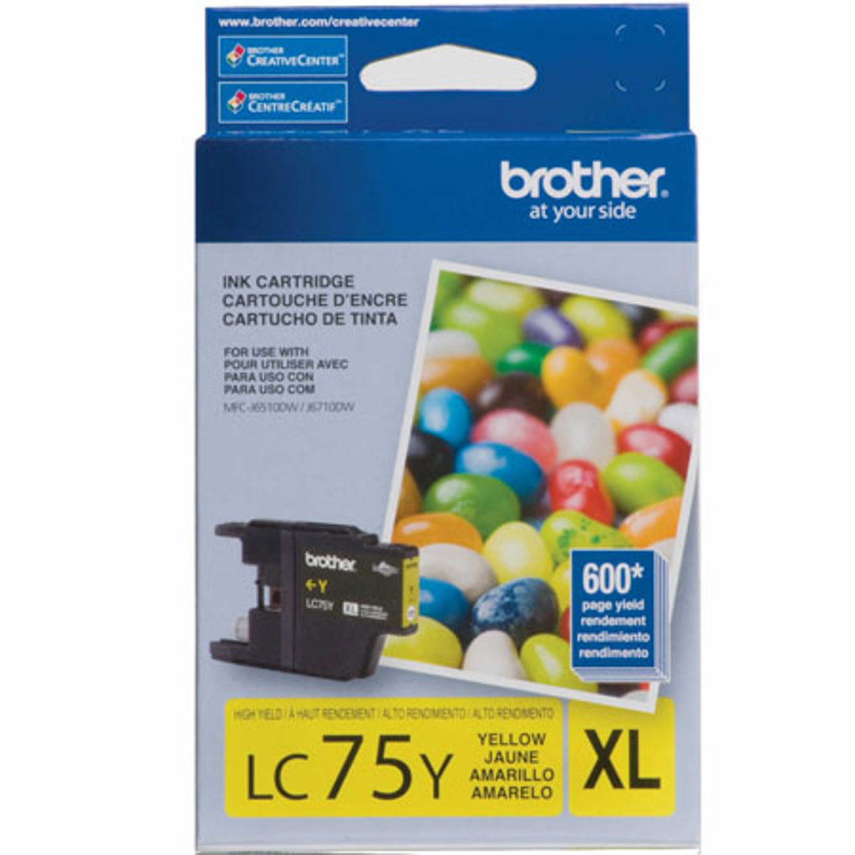 

Brother LC75Y Innobella XL High Yield Yellow Ink Cartridge, 600 Page Yield