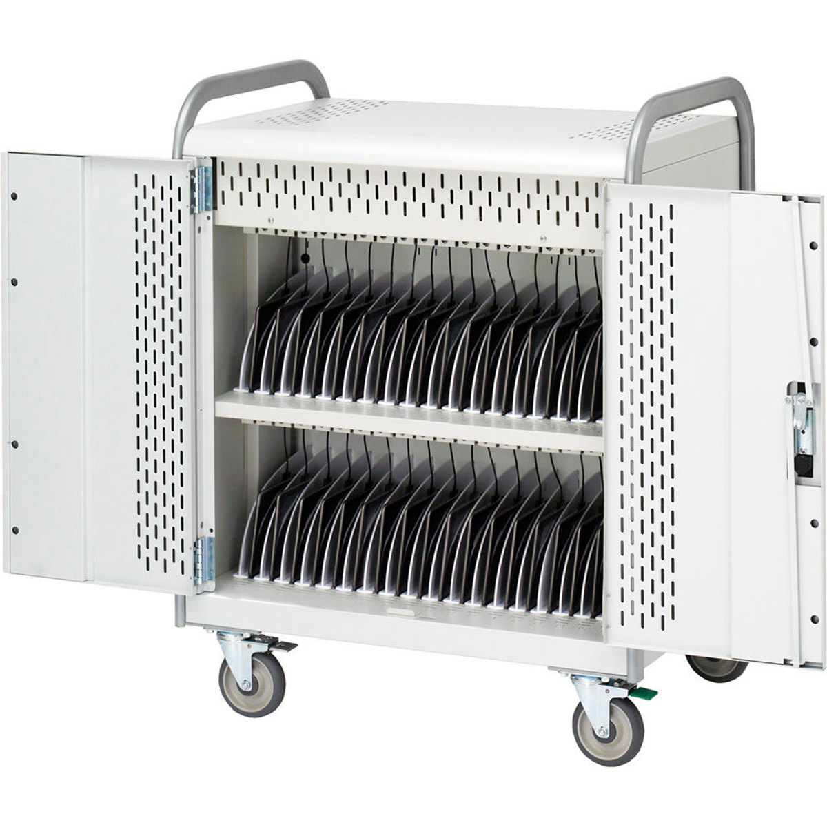 

Bretford Pulse M MDMTAB36-CTAL Storage & Charge Cart, Rear Access Doors,Concrete