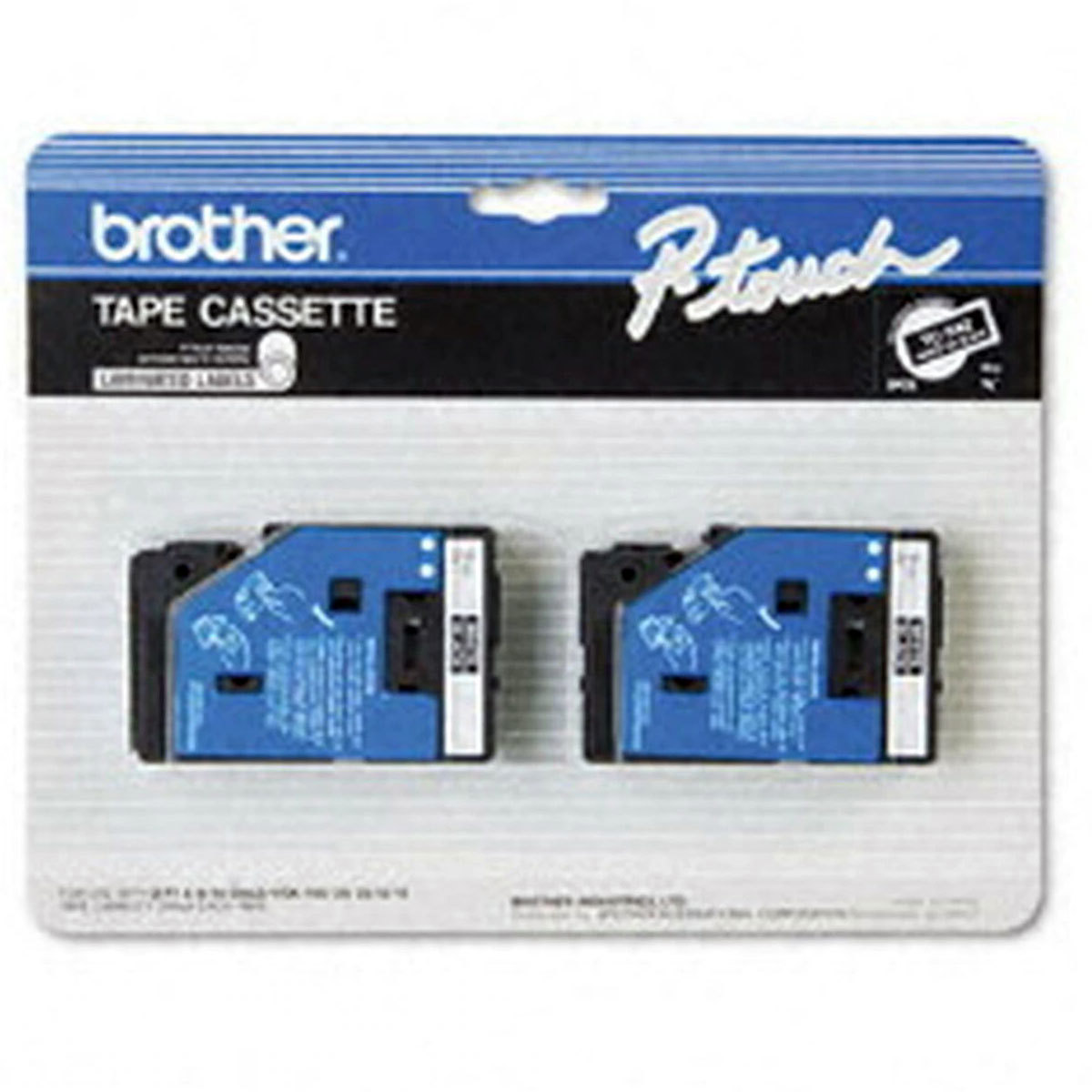 

Brother 0.35" White On Black Tape for P-Touch Labelers, 25.2 ft, 2 Pack